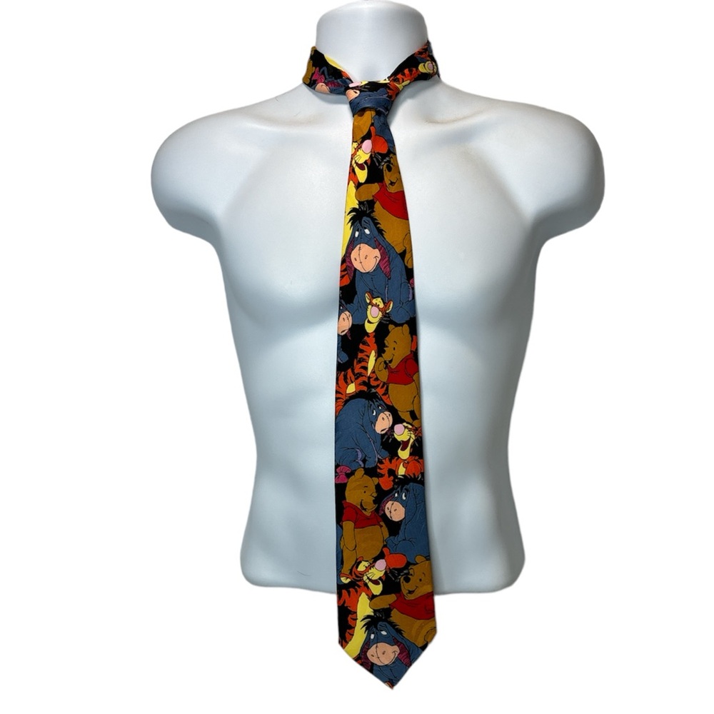 Vintage Men Disney Winnie the Pooh Neck Tie with Eeyore and Tigger Collectible